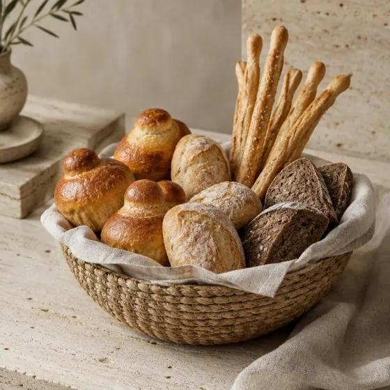 Minipães: brioche, ciabatta, grissini e australiano