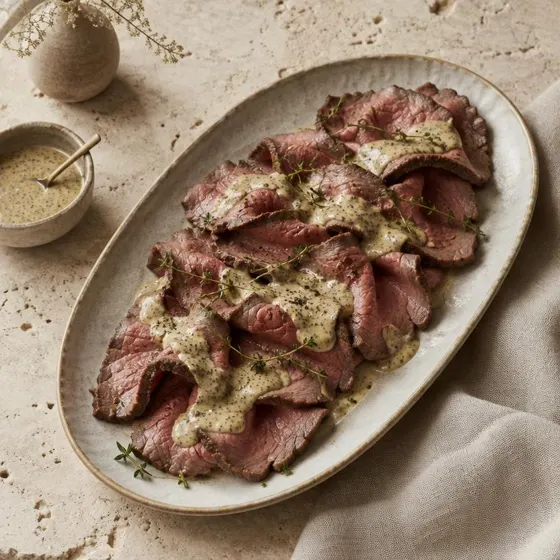 Roast beef ao molho de mostarda Dijon